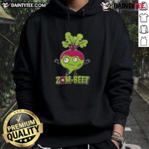 Funny Zom Beet Halloween Vegan Hoodie featuring a quirky zombie beet design, perfect for festive vegan celebrations.