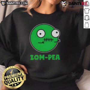 Funny Zom Pea Halloween vegan sweatshirt featuring a playful zombie pea graphic, perfect for Halloween festivities.