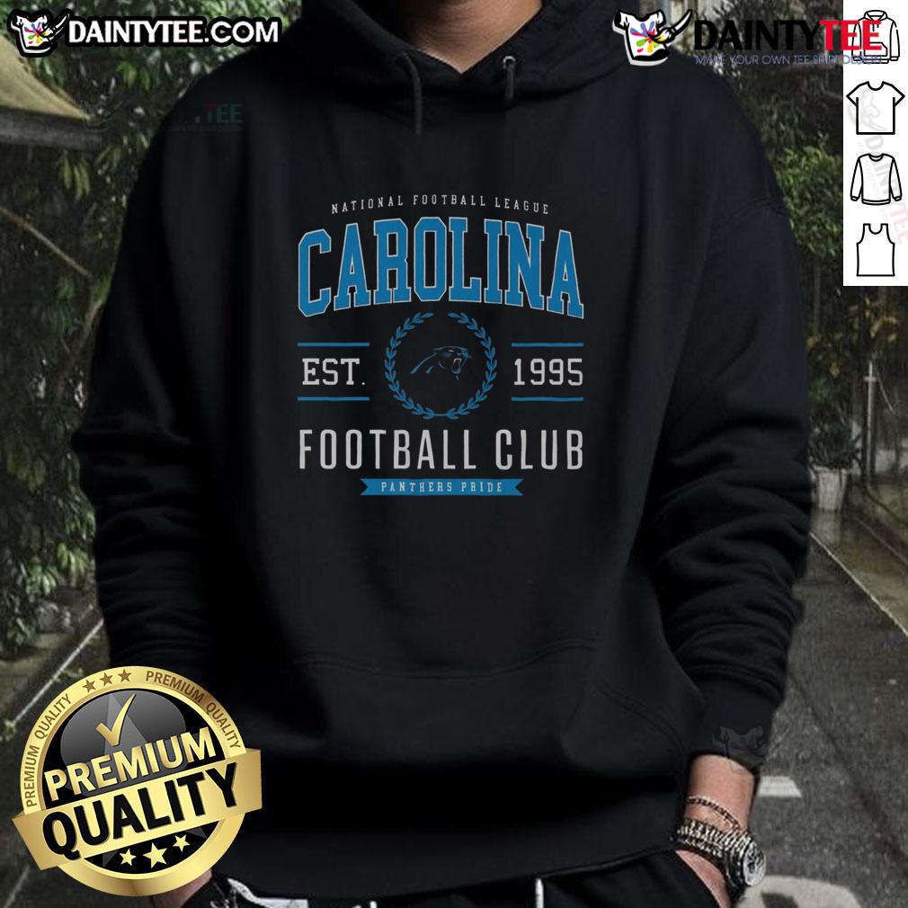 Alt Text: Stylish Good Carolina Panthers Football Club hoodie in team colors, perfect for fans showing their support.