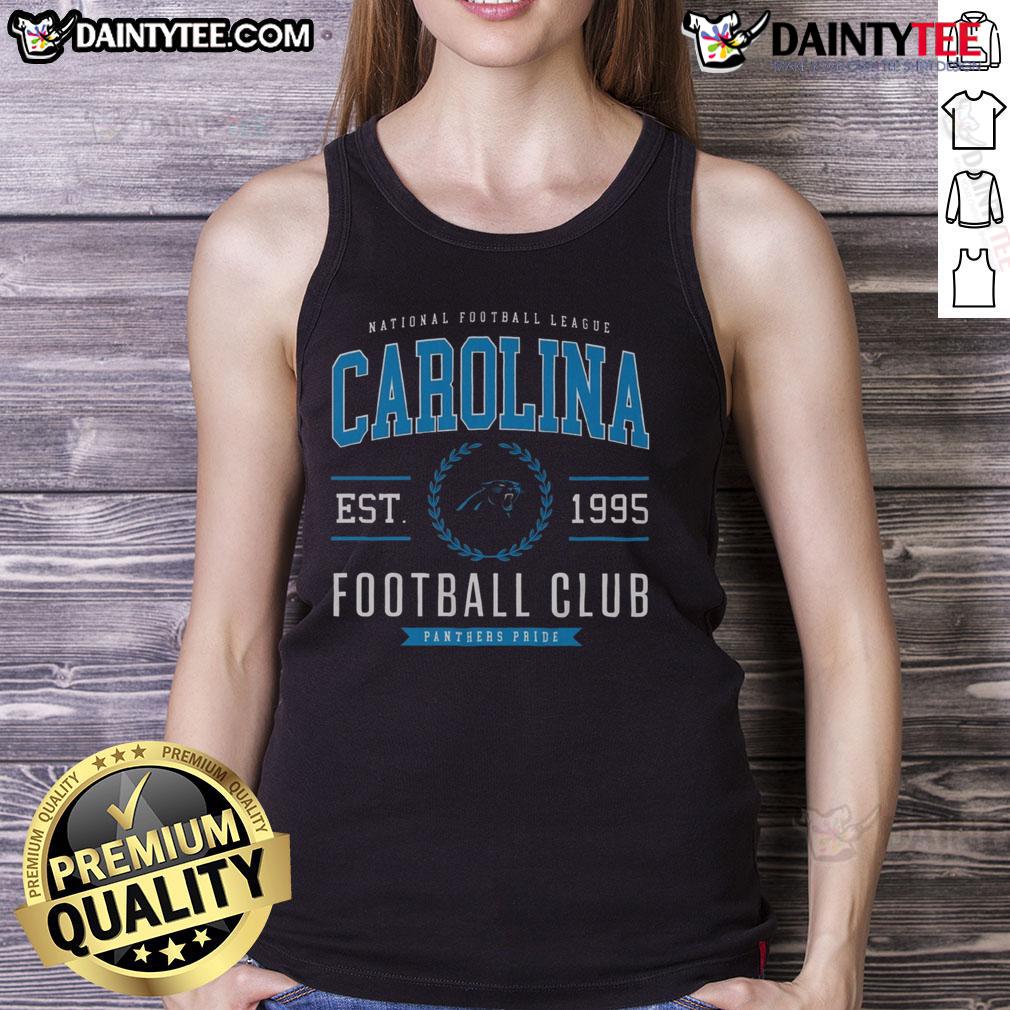 Stylish Carolina Panthers football club tank top in team colors, perfect for game day or casual wear.