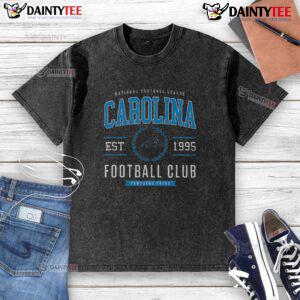 Good Carolina Panthers Football Club washed t-shirt featuring team logo and vibrant colors for fans and casual wear.