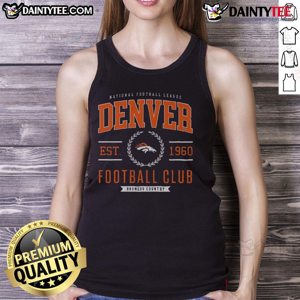 Good Denver Broncos Football Club tank top featuring team colors and logo, perfect for fans and warm weather wear.