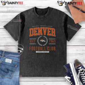 Good Denver Broncos Football Club washed t-shirt featuring a vintage design and vibrant team colors for fans.