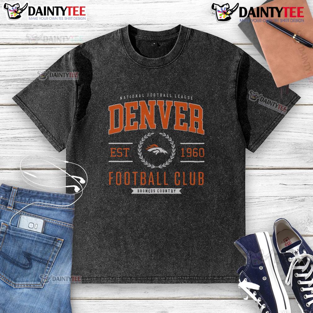 Good Denver Broncos Football Club washed t-shirt featuring a vintage design and vibrant team colors for fans.