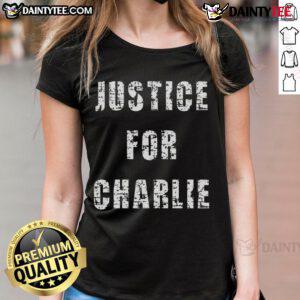Bold protest statement tee featuring 'Good Justice For Charlie Kirk' design, ideal for supporters and activists.