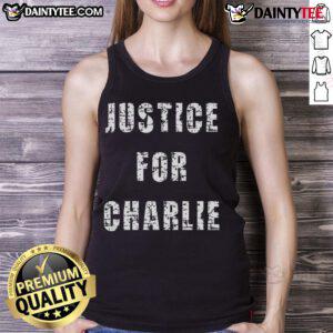 Bold protest statement tank top featuring 'Good Justice for Charlie Kirk' design, perfect for activism and support.