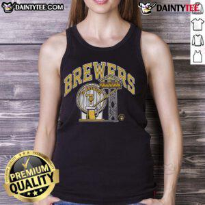 Good Milwaukee Brewers Go Brewers tank top featuring bold team colors and logo, perfect for game day attire.