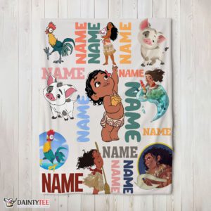 Top Disney Cartoon Moana With Friends Blanket Fleece Customized Blanket
