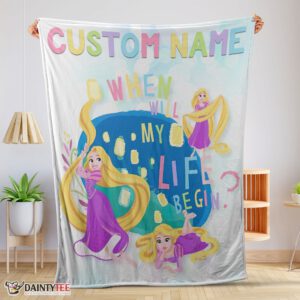Top Disney Long Hair Princess Rapunzel Princess Blanket Fleece Customized Blanket