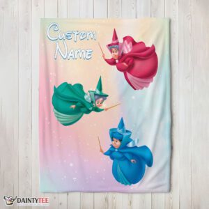 Top Disney Sleeping Beauty Three Good Fairies Blanket Fleece Customized Blanket
