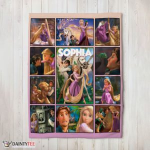 Top Disney Tangled Collage Blanket Fleece Customized Blanket