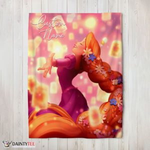 Top Disney Tangled Rapunzel Lanterns Of Light Blanket Fleece Customized Blanket