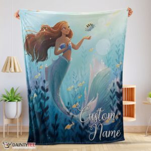 Top Disney The Little Mermaid Ariel Princess Fleece Family Princess Customized Blanket
