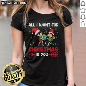 Awesome All I Want For Christmas Is You Ladies Tee featuring festive design and comfortable fit for holiday celebrations.