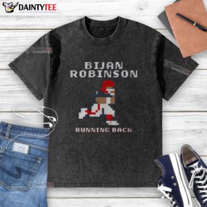 Alt Text: Awesome Bijan Robinson Retro Baller Washed T-Shirt in vibrant colors, showcasing a stylish vintage design perfect for fans.