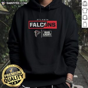 Awesome Bud Light Atlanta Falcons team hoodie featuring vibrant colors and logo, perfect for game day apparel.