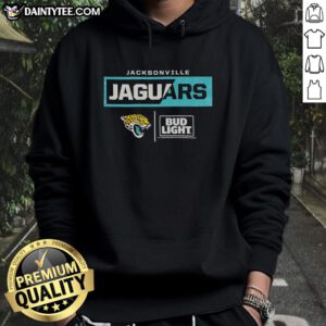 Awesome Bud Light Jacksonville Jaguars team hoodie featuring bold logo and vibrant colors, perfect for game day.