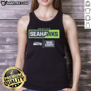 Awesome Bud Light Seattle Seahawks Team Tank Top featuring vibrant team colors and logo, perfect for game day.