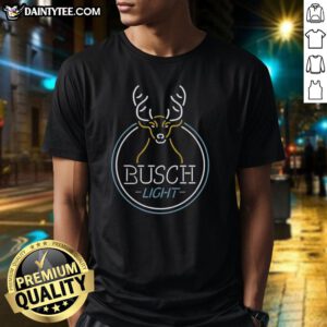 Alt Text: Awesome Busch Light Deer Neon T-Shirt featuring a vibrant deer graphic, perfect for outdoor enthusiasts and beer lovers.