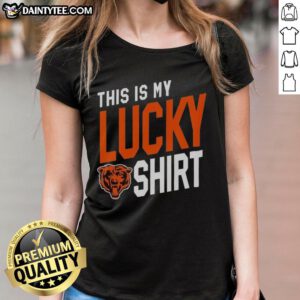Awesome Chicago Bears This Is My Lucky Ladies Tee featuring vibrant team colors and a stylish design for fans.