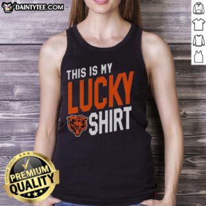 Alt Text: Woman wearing an Awesome Chicago Bears tank top, showcasing her team spirit on game day.