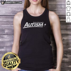 Awesome Extra Strength Autism Tank Top featuring a vibrant design, perfect for raising awareness and expressing support.