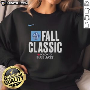 Awesome Fall Classic Toronto Blue Jays 2025 World Series sweatshirt featuring vibrant team colors and logo design.