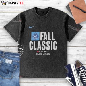 Awesome Fall Classic Toronto Blue Jays 2025 World Series washed t-shirt featuring team logo and vintage design.
