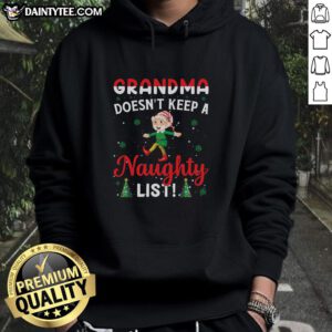 Awesome Grandma hoodie featuring 'Doesn't Keep a Naughty List' text, perfect for holiday gifting and cozy style.