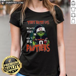 Awesome Grinch Carolina Panthers vs Chicago Bears ladies tee, showcasing team spirit and playful design for football fans.