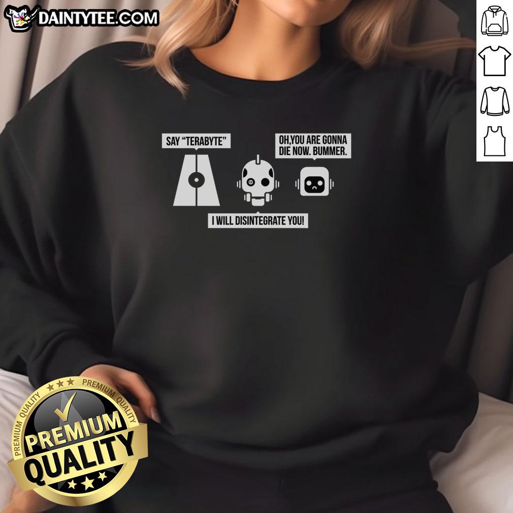 Alt Text: Awesome Love Death and Robots Three Robots sweatshirt featuring vibrant graphics and a stylish design for fans.