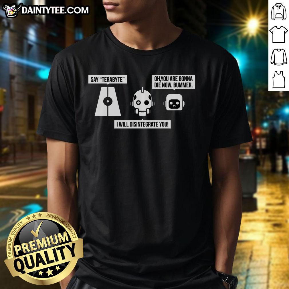 Awesome Love Death And Robots The Three Robots T-Shirt featuring vibrant graphics of the iconic trio in futuristic style.