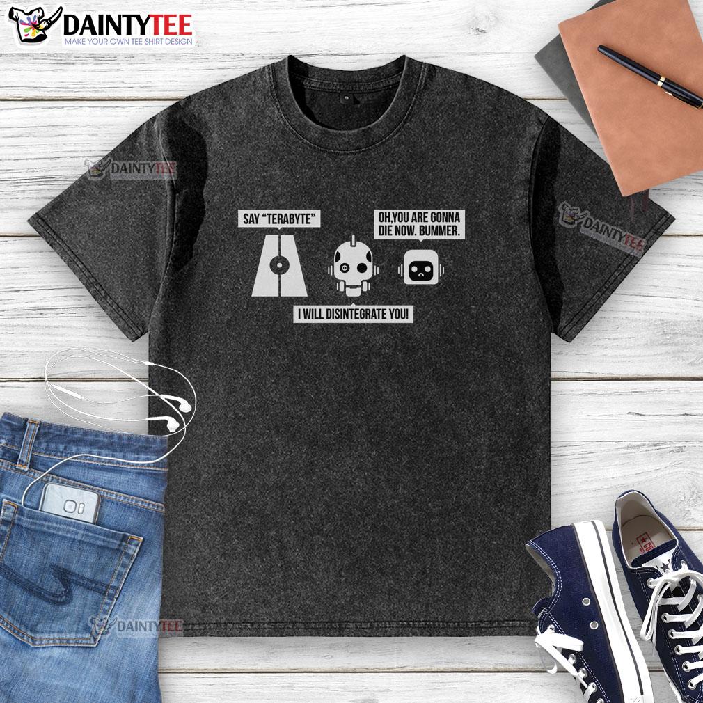 Alt Text: Awesome Love Death And Robots The Three Robots washed t-shirt featuring vibrant graphics and a comfortable fit.