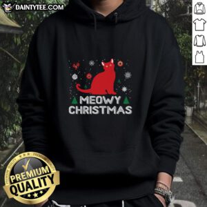 Awesome Meowy Christmas Hoodie featuring a festive cat design, perfect for holiday celebrations and cozy winter wear.