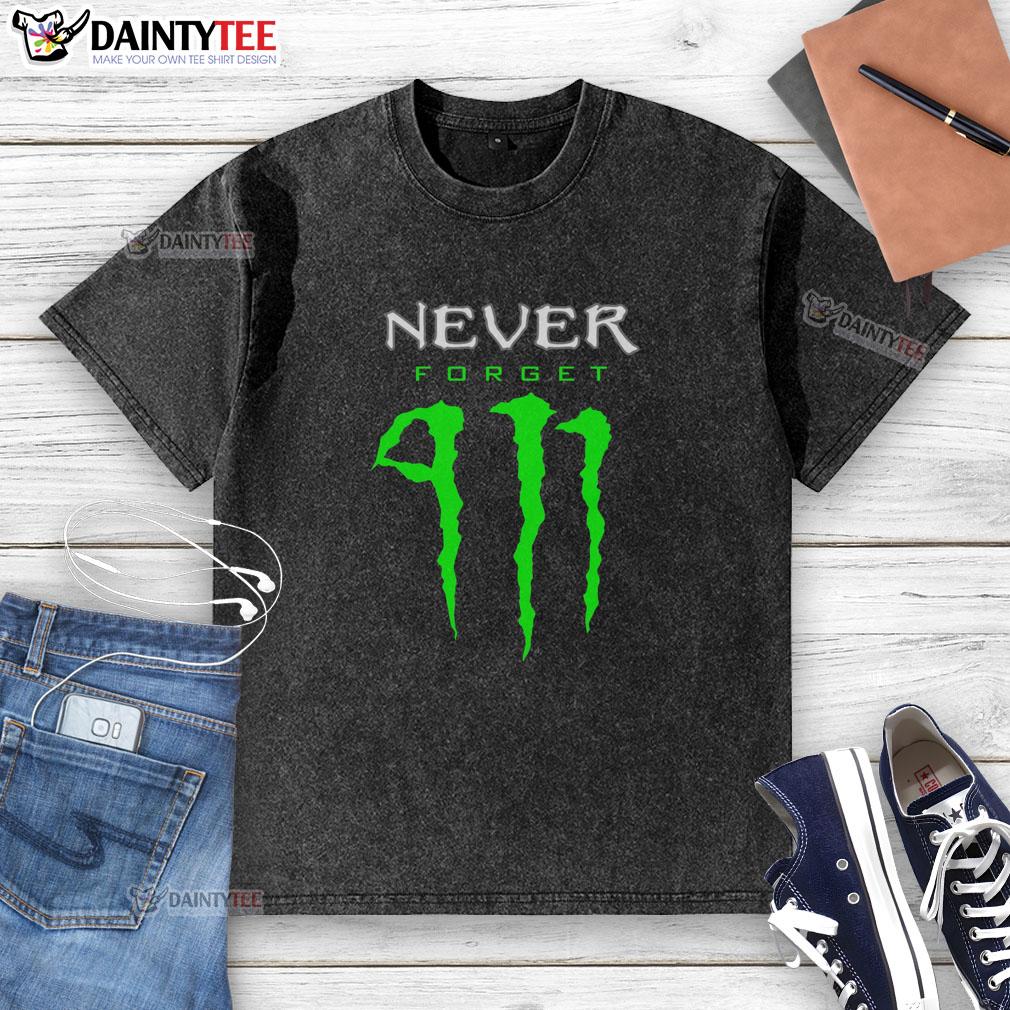 Awesome Never Forget Energy Drink washed t-shirt featuring vibrant graphics and a comfortable fit for casual wear.