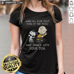 Awesome Peanuts Snoopy tee featuring a dog dancing with music, perfect for dog lovers and fans of Snoopy.