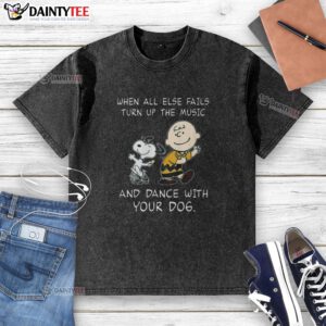 Awesome Peanuts Snoopy t-shirt featuring a dog dancing with music, perfect for pet lovers and casual wear.