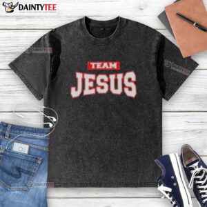 Awesome Team Jesus Christian Patriot washed t-shirt featuring a vibrant design and comfortable fit for casual wear.