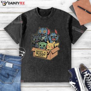 Alt Text: Cute Adopt A Buddy Animal Game movie-themed washed t-shirt featuring colorful graphics and playful design.