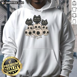 Alt Text: Cute Death Gang Cat Skulls Hoodie featuring playful cat skull designs in a stylish, cozy fit for cat lovers.