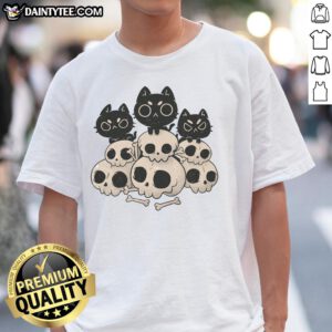 Adorable Death Gang Cat Skulls T-Shirt featuring playful cat skull graphics for a unique, stylish look.