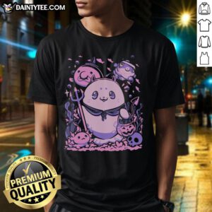 Alt Text: Cute Underwater Trick Or Treat Halloween T-Shirt featuring colorful sea creatures and festive Halloween elements.