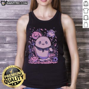 Alt Text: Cute underwater trick-or-treat Halloween tank top featuring playful sea creatures and festive colors for a fun look.