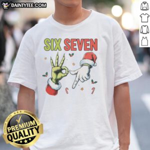 Funny Six Seven 6 7 67 Meme Christmas Xmas T-Shirt design featuring playful holiday graphics and vibrant colors.