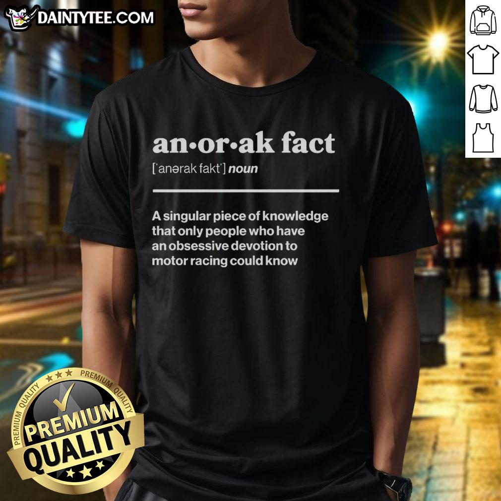 Good Anorak Facts T-Shirt featuring unique knowledge design, perfect for trivia lovers and casual wear enthusiasts.