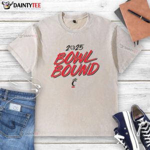 Good Cincinnati Bearcats Bowl Bound 2025 washed t-shirt featuring vibrant team colors and logo, perfect for fans.