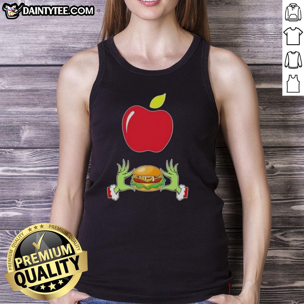 Festive 'Good Grinch Hands Love Applebee's Merry Christmas' tank top featuring cheerful Grinch design for holiday spirit.