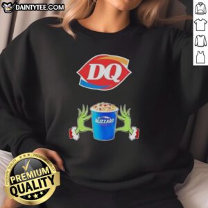 Good Grinch Hands Love Dairy Queen Merry Christmas Sweatshirt featuring festive design and cozy fit for holiday cheer.