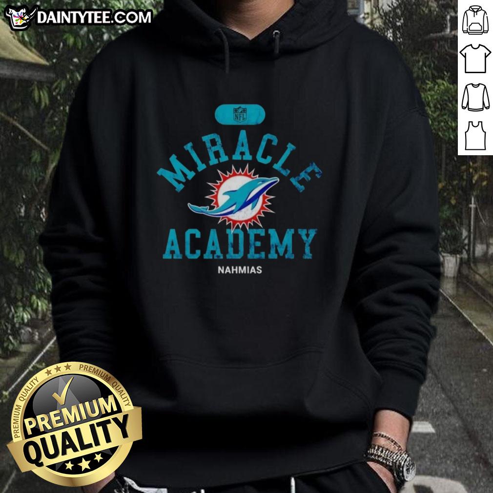 Miami Dolphins Miracle Academy Nahmias hoodie featuring team colors and logo, perfect for fans and sports enthusiasts.