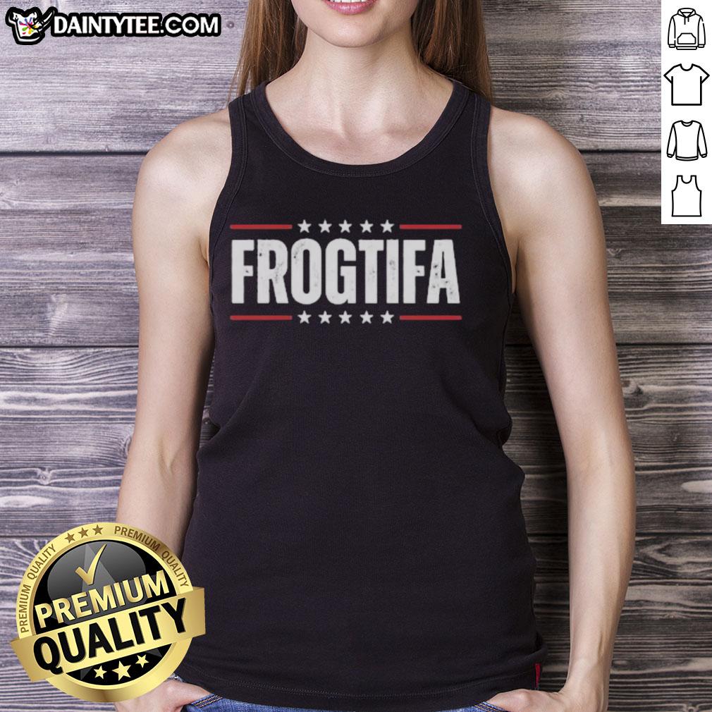Hot Frogtifa Portland Frog Protest Tank Top featuring a vibrant frog design for eco-conscious activism.